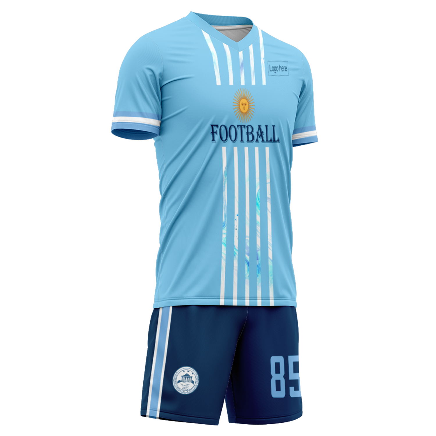 カスタム 2022 ワールド カップ アルジェンティ チーム サッカー スーツ